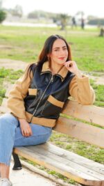 Veste en simili cuir doublée 3aloucha – Image 2