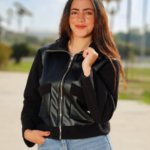 Veste en simili cuir doublée 3aloucha