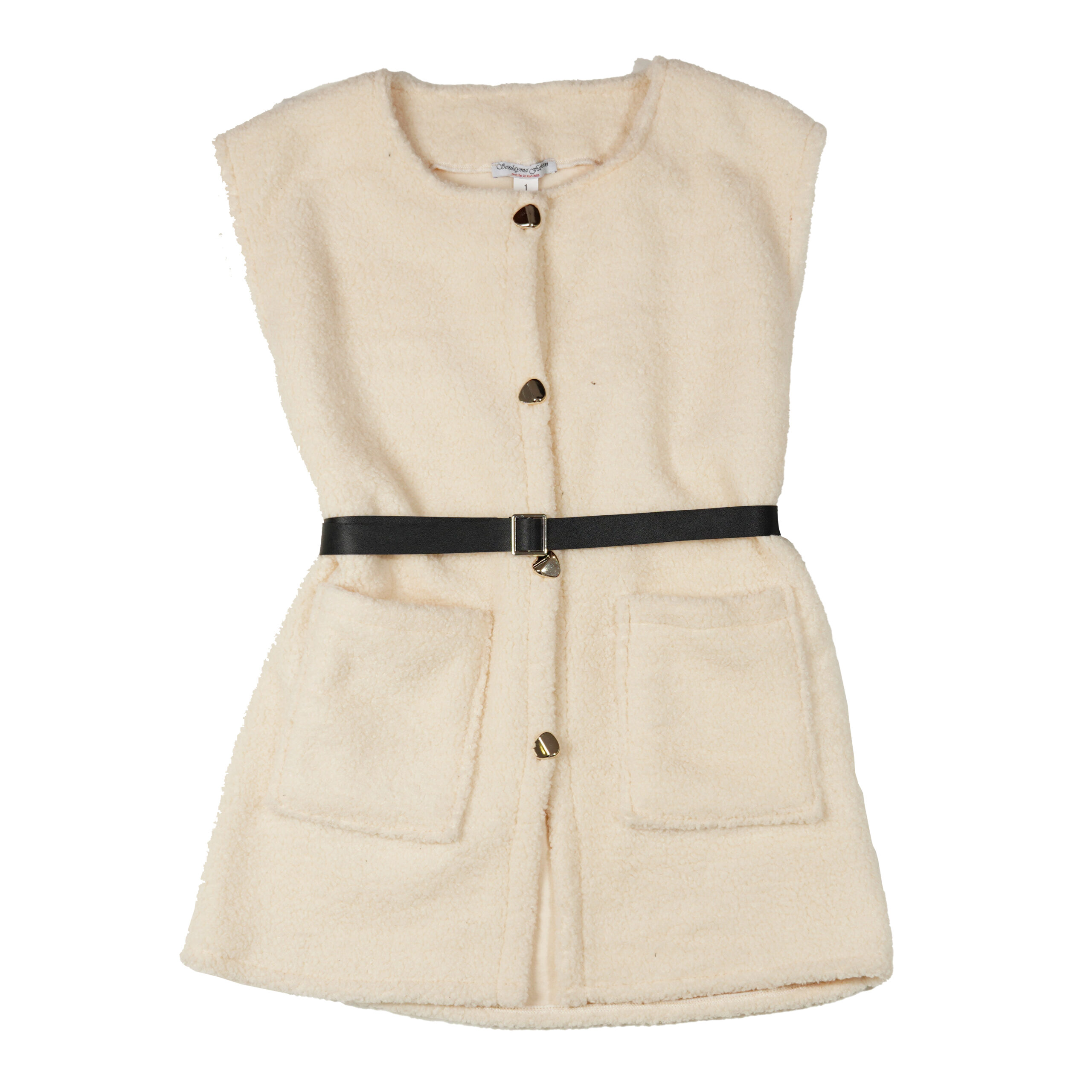 veste sans manches greshe Veste Sans Manches Blanche Cassé Teddy Femme – Tunisie – Image 1